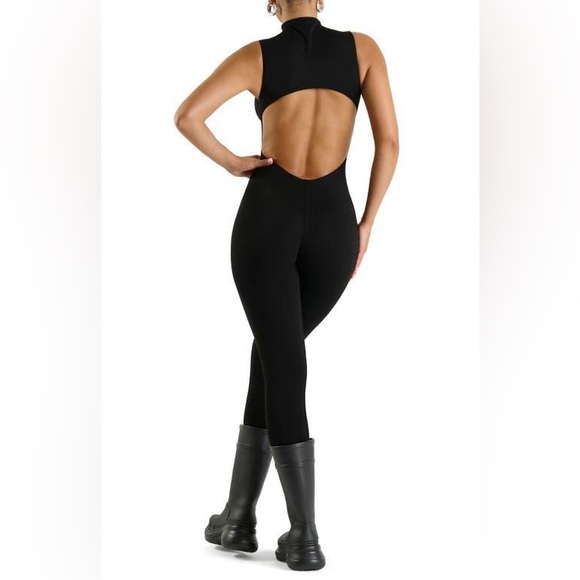 NAKED WARDROBE Black Cutout Back Jumpsuit - Picture 2 of 4